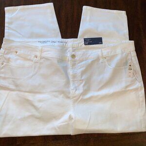 - Talbots NWT White Denim Straight Crop Jeans